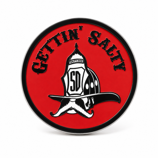 Gettin Salty Red Helmet Decal alternate view