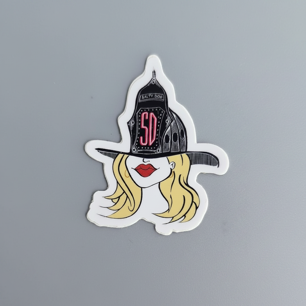 Classic Salty Girl Blonde Hair Helmet Decal
