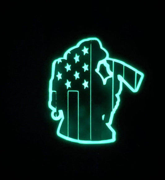 Firefighter Wrapped in Flag
