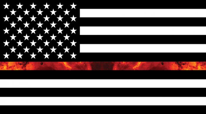 Thin Red Line Firefighter Flag
