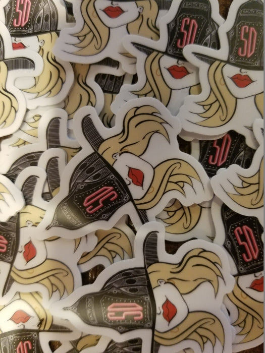 Classic Salty Girl Blonde Hair Helmet Decal