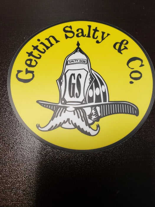Gettin Salty Yellow Helmet Decal