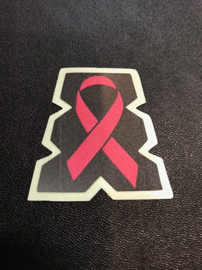 Breast Cancer Ribbon on Blacked out Tetrahedron