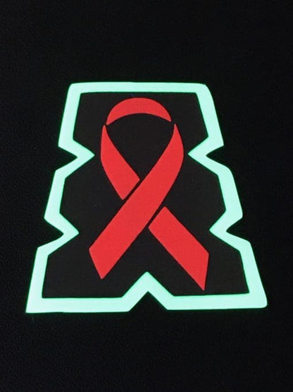 Breast Cancer Ribbon on Blacked out Tetrahedron