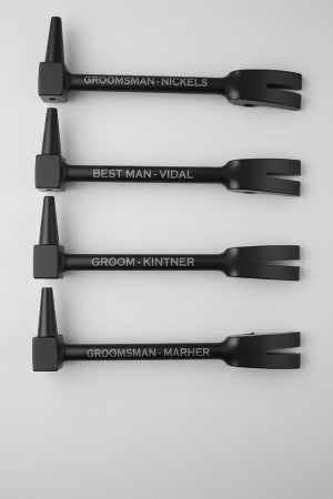 Set of personalized black Halligan bottle openers