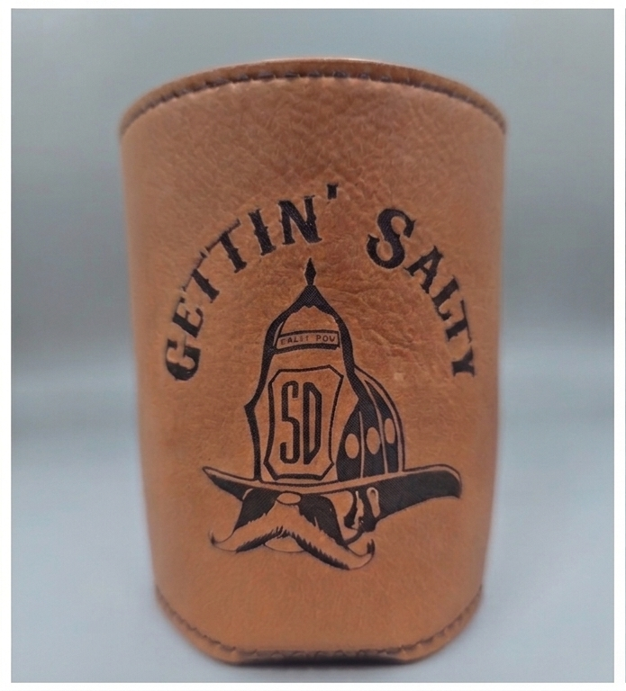 Gettin Salty Beer Koozie | Firefighter Can and Bottle Cooler