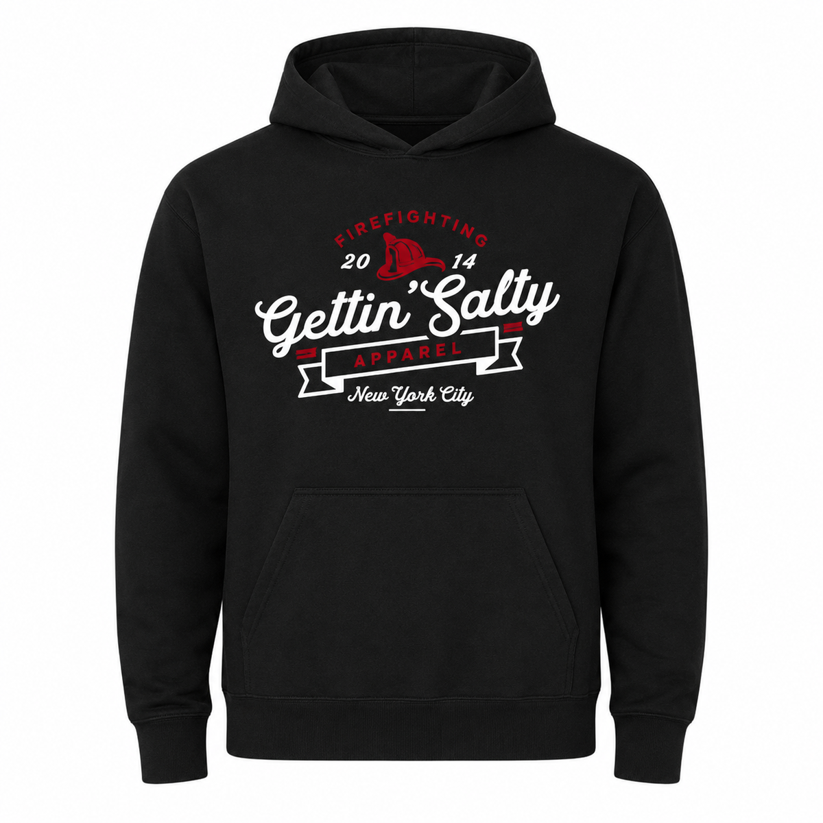 Firefighter Hoodies |GETTIN SALTY TRADEMARK BLACK HOODIE SWEATSHIRT