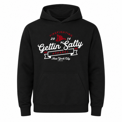 Firefighter Hoodies |GETTIN SALTY TRADEMARK BLACK HOODIE SWEATSHIRT