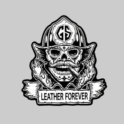 Sticker with skull design and 'GS' logo
