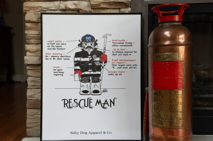 Rescue Man Fire Print