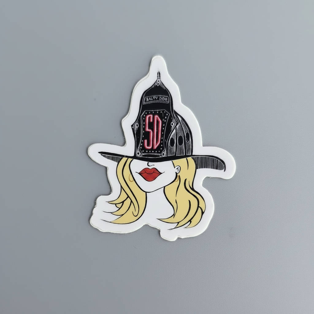 Classic Salty Girl Blonde Hair Helmet Decal