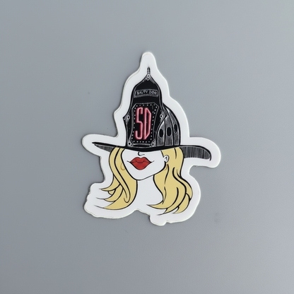 Classic Salty Girl Blonde Hair Helmet Decal
