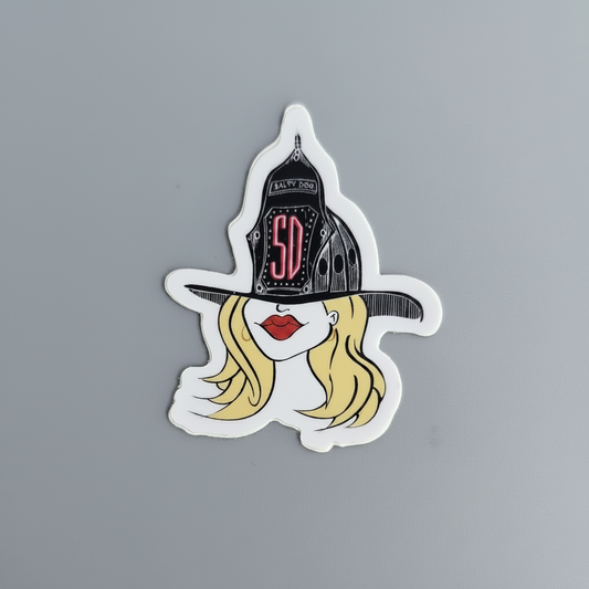 Classic Salty Girl Blonde Hair Helmet Decal
