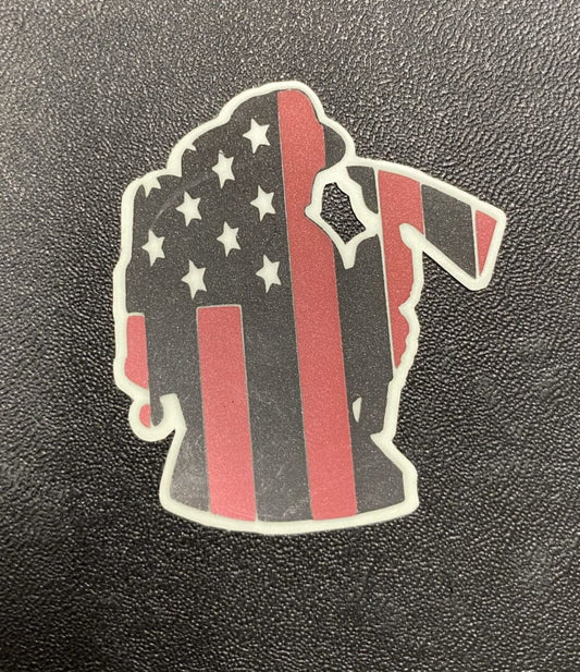Firefighter Wrapped in Flag