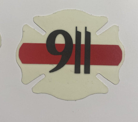 Maltese Cross with Red Stripe and 911