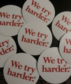 We Try Harder Helmet Decal