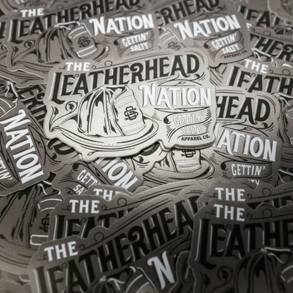 Stickers with 'The Leatherhead Nation' text and logo.