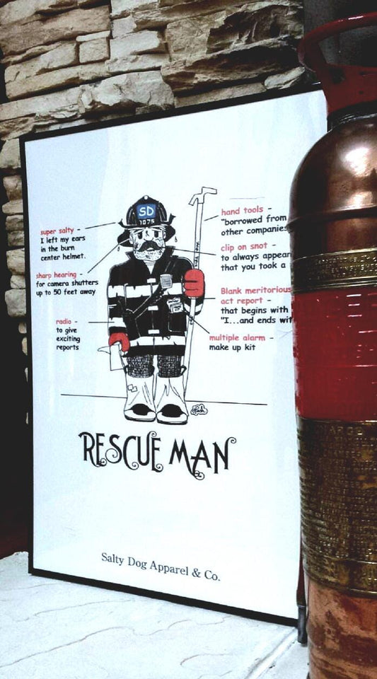 Rescue Man Fire Print
