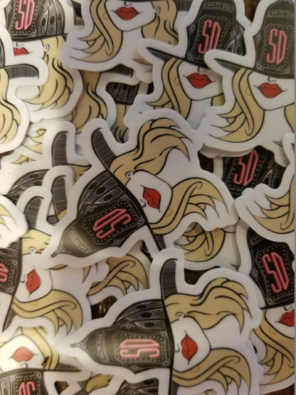Classic Salty Girl Blonde Hair Helmet Decal