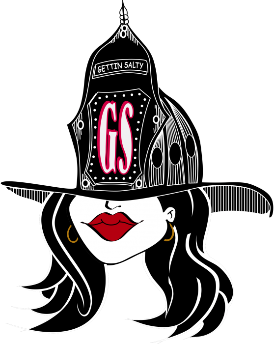 Classic Salty Girl Black Hair Helmet Decal