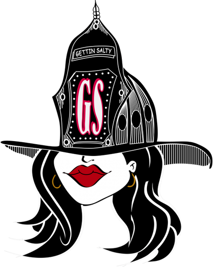 Classic Salty Girl Black Hair Helmet Decal