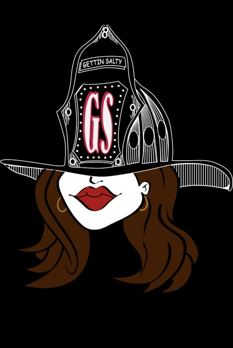 Classic Salty Girl Brown Hair Helmet Decal
