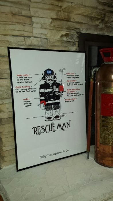 Rescue Man Fire Artwork Print