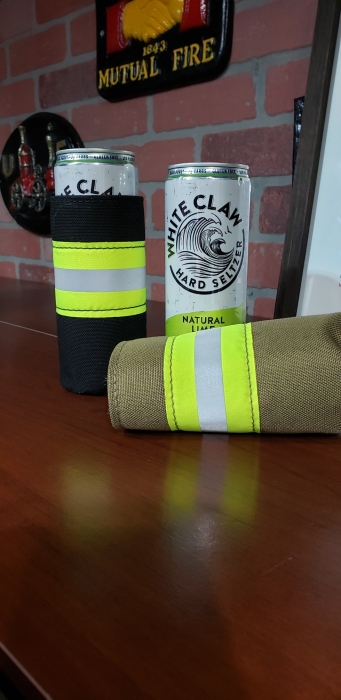 Bunker Gear Style Hard Seltzer Koozie