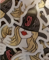 Classic Salty Girl Blonde Hair Helmet Decal 