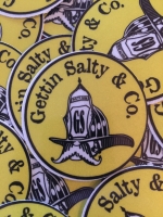 Gettin Salty Yellow Reflective Helmet Decal