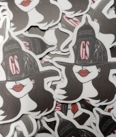 Classic Salty Girl Brown Hair Helmet Decal