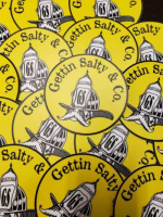 Gettin Salty Yellow Helmet Decal